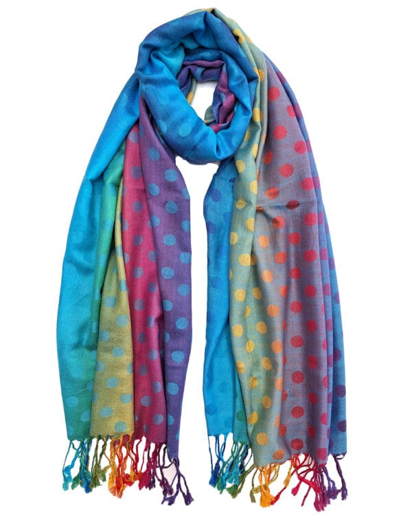 Tørklæde-blå-med-prikker