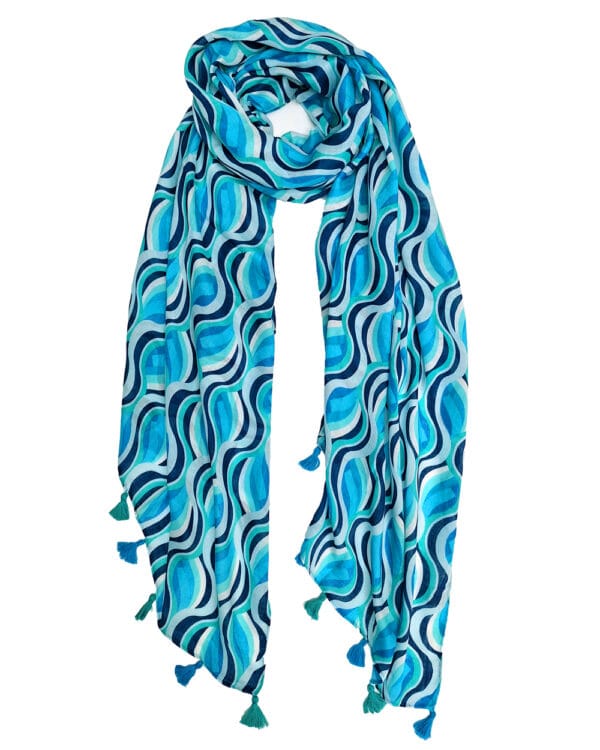 Blåt-mønstret-tørklæde-aflangt