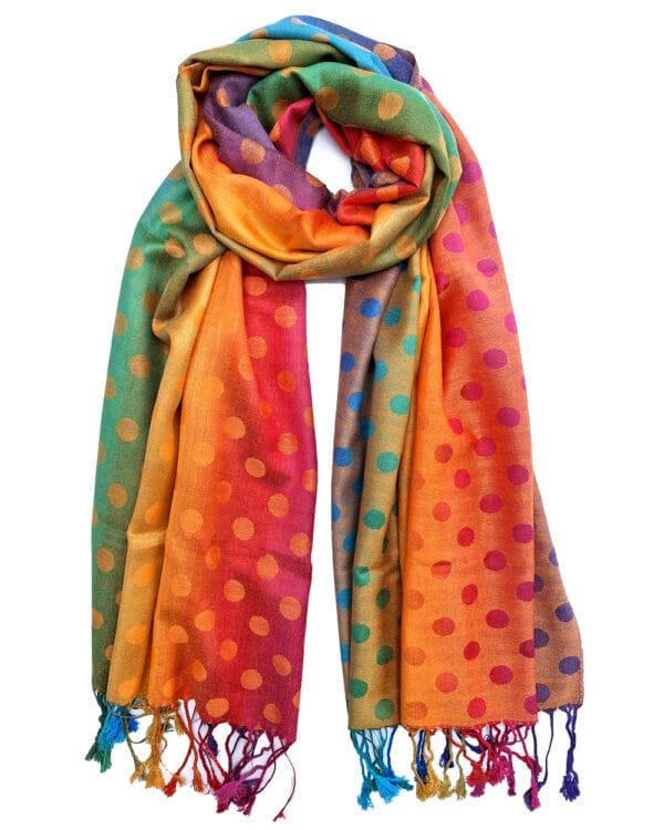 Tørklæde-med-prikker-orange