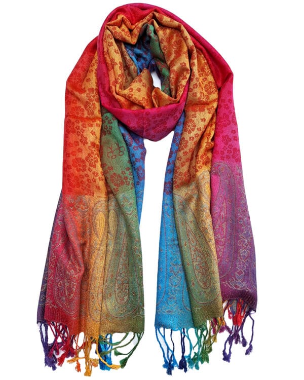 Tørklæde-regnbuefarvet