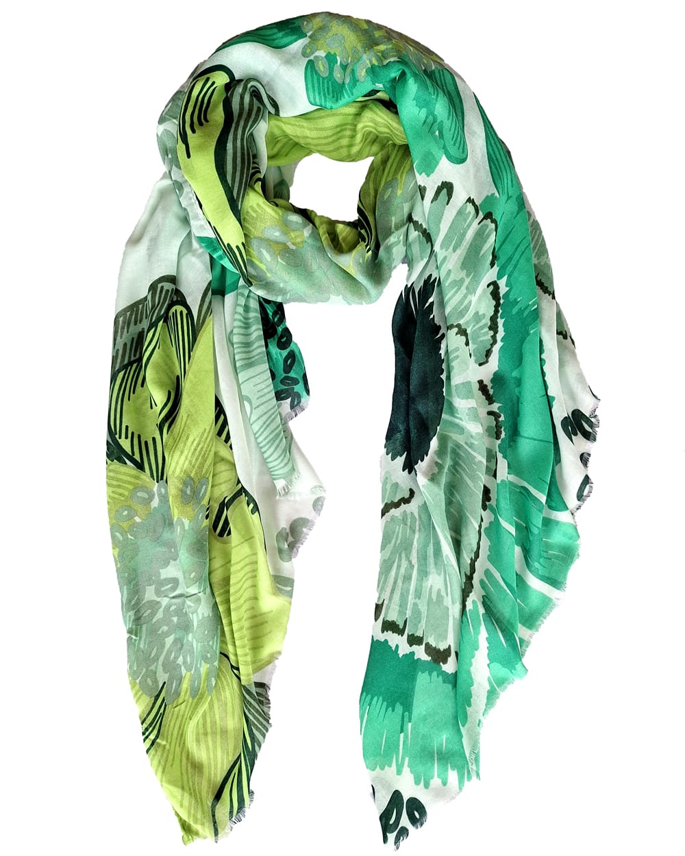 Tørklæde med grønt mønster