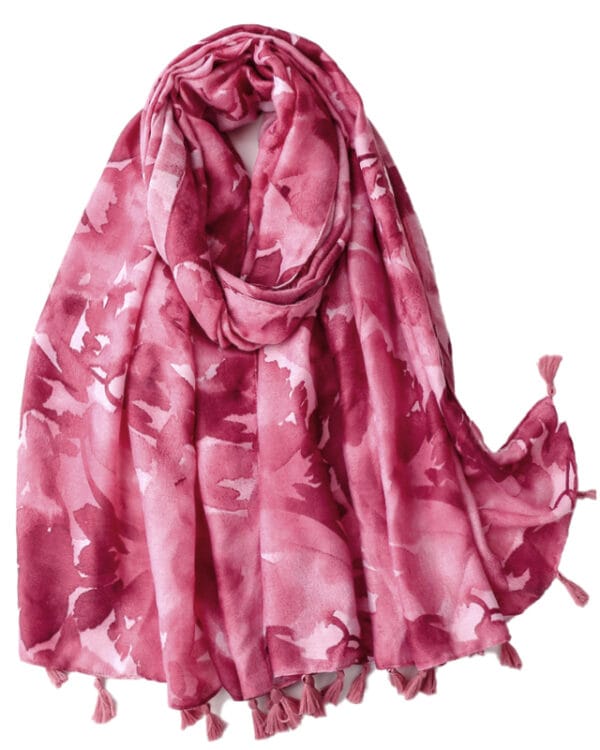 Pink-mønstret-tørklæde